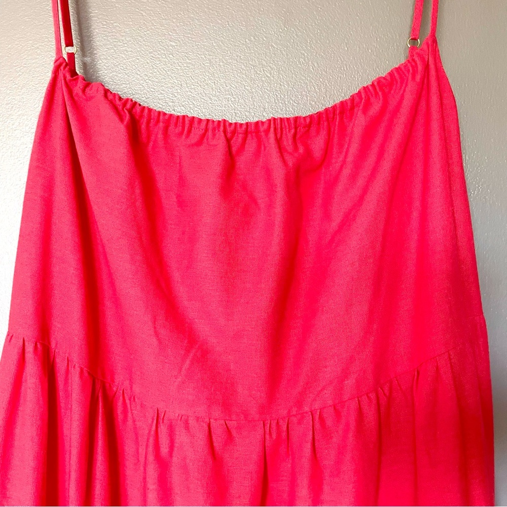 Anthropologie Charlie Holiday Jenna Linen Blend Maxi Dress Oversize Size 10 NWT - Picture 9 of 14